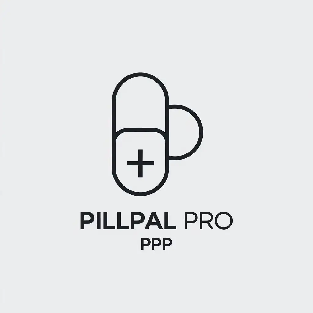 a vector logo design,with the text "PillPal Pro", main symbol:drug, PPP,Minimalistic,clear background