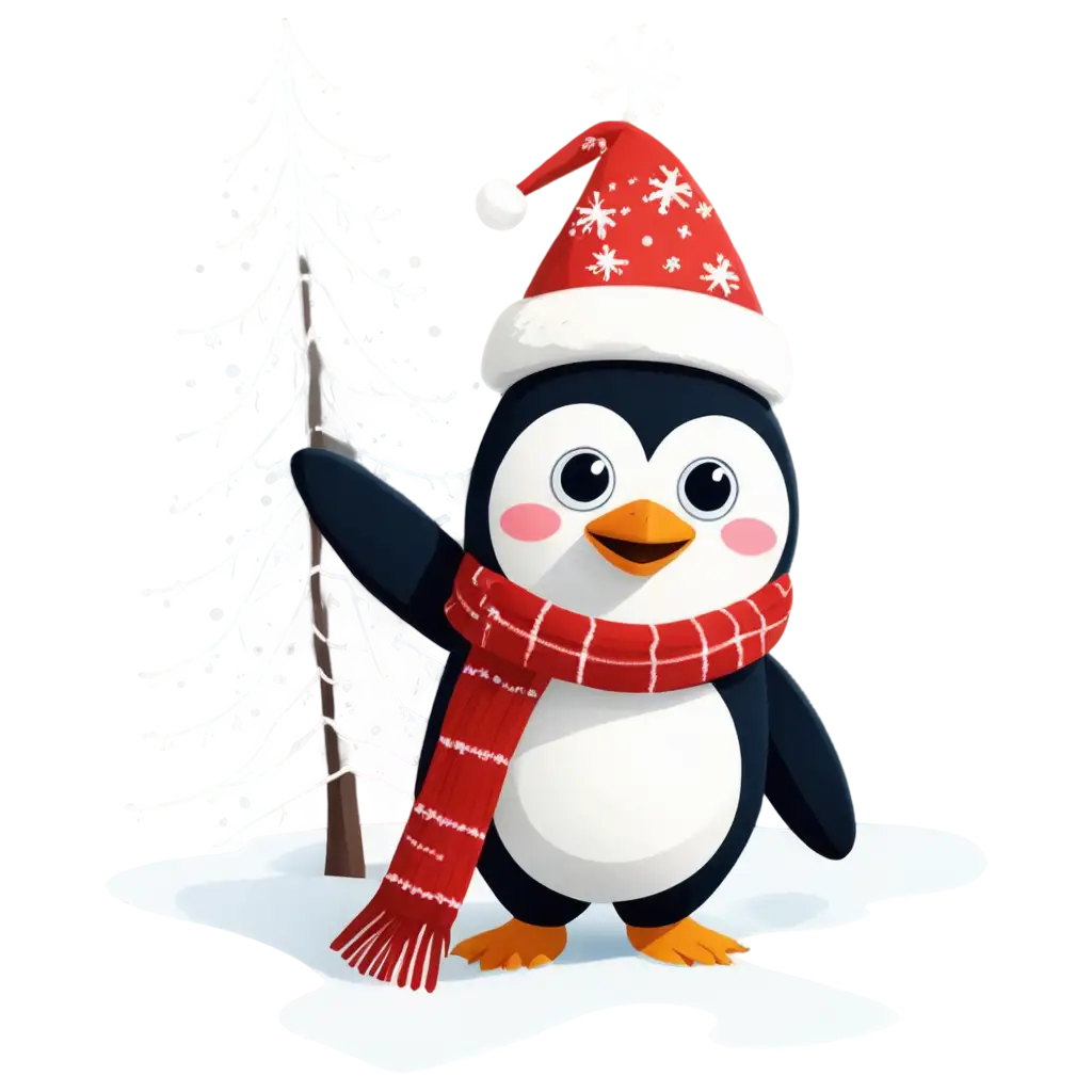 Playful-Penguin-Sliding-Down-a-Snowy-Hill-PNG-Image-for-Festive-Cheer