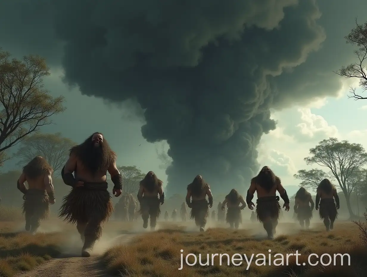 AncAI-Art-Prompt-Expansionient-Giants-Fleeing-from-Violent-Storm-as-Black-Cloud-Descends