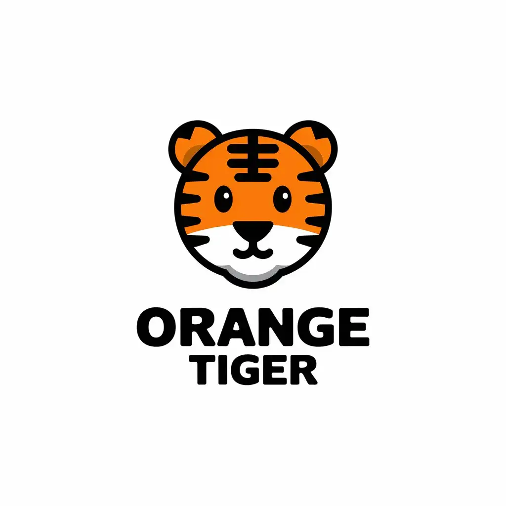 LOGO-Design-For-Orange-Tiger-Cartoon-Tiger-Head-in-Cyberpunk-Orange-for-Game-Technology