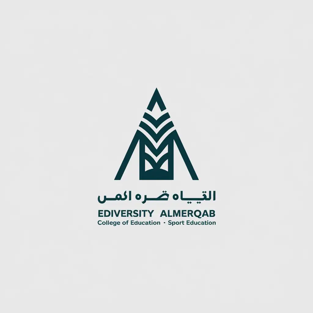 a vector logo design,with the text "Educational administration and educational planning", main symbol:University of Almerqab - College of Education - Sport Education,Minimalistic,be used in Education industry,clear background