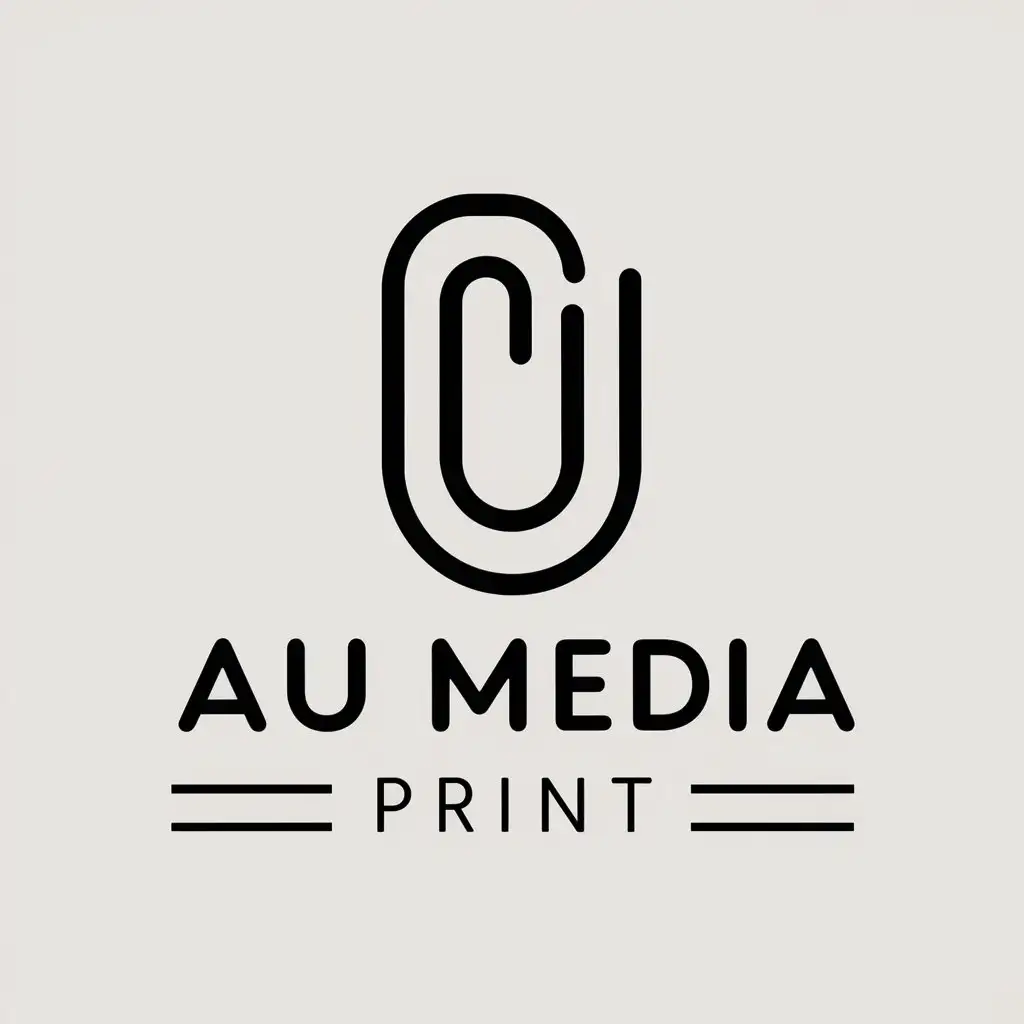 LOGO-Design-For-AU-Media-Print-Minimalistic-Paperclip-Symbol-on-Clear-Background