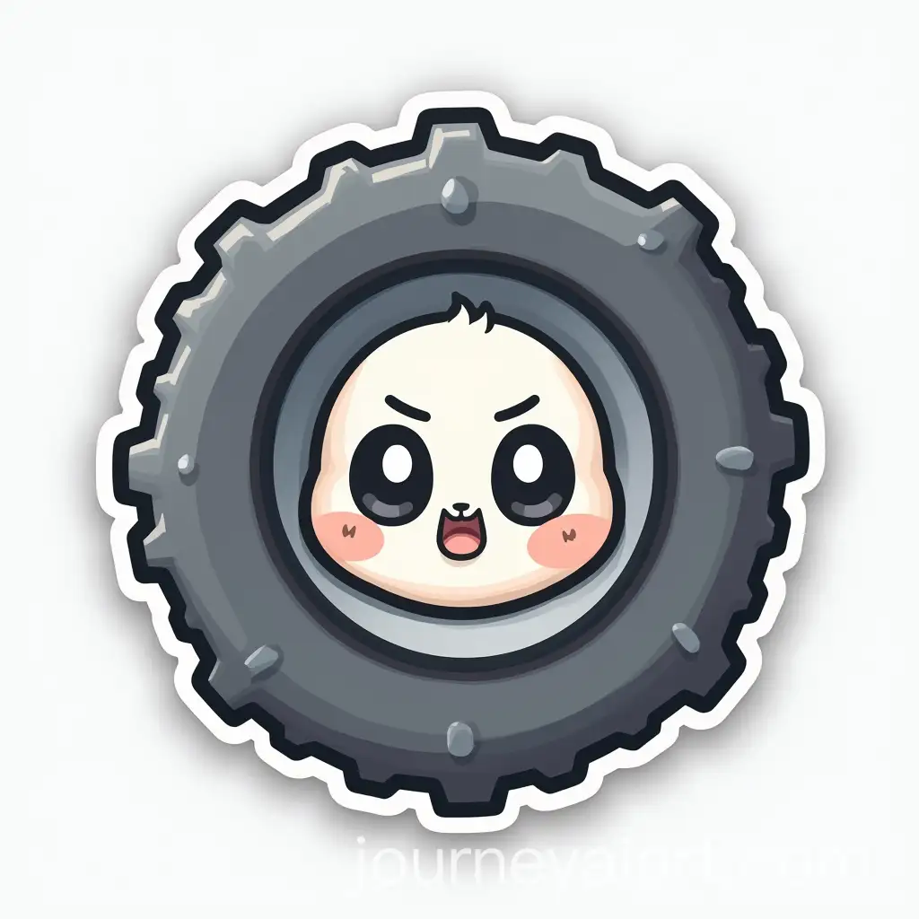 Cute-Sleepy-Loading-Wheel-Sticker-with-Eyes