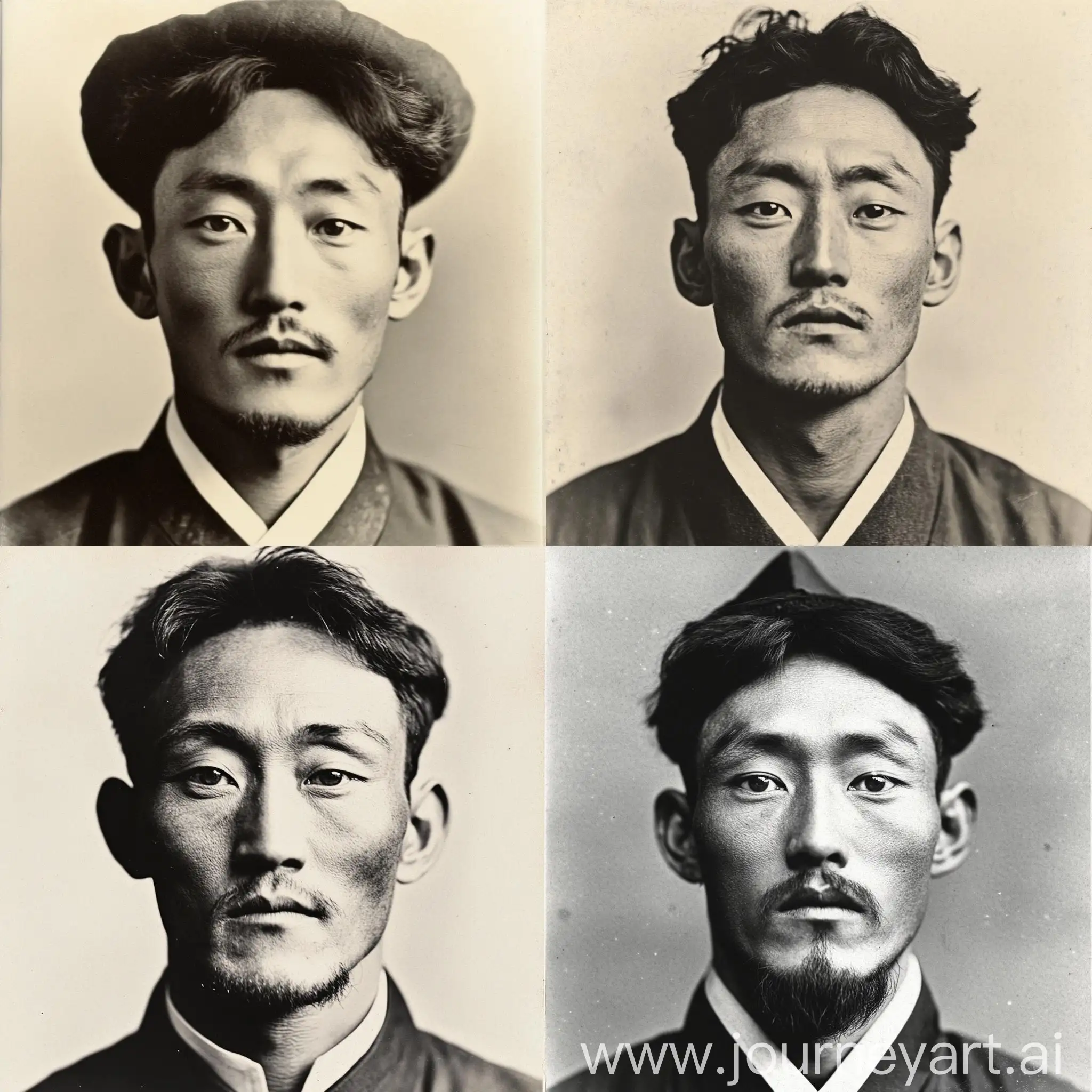 Vintage-Monochrome-Portrait-of-a-Korean-Man-Circa-1900