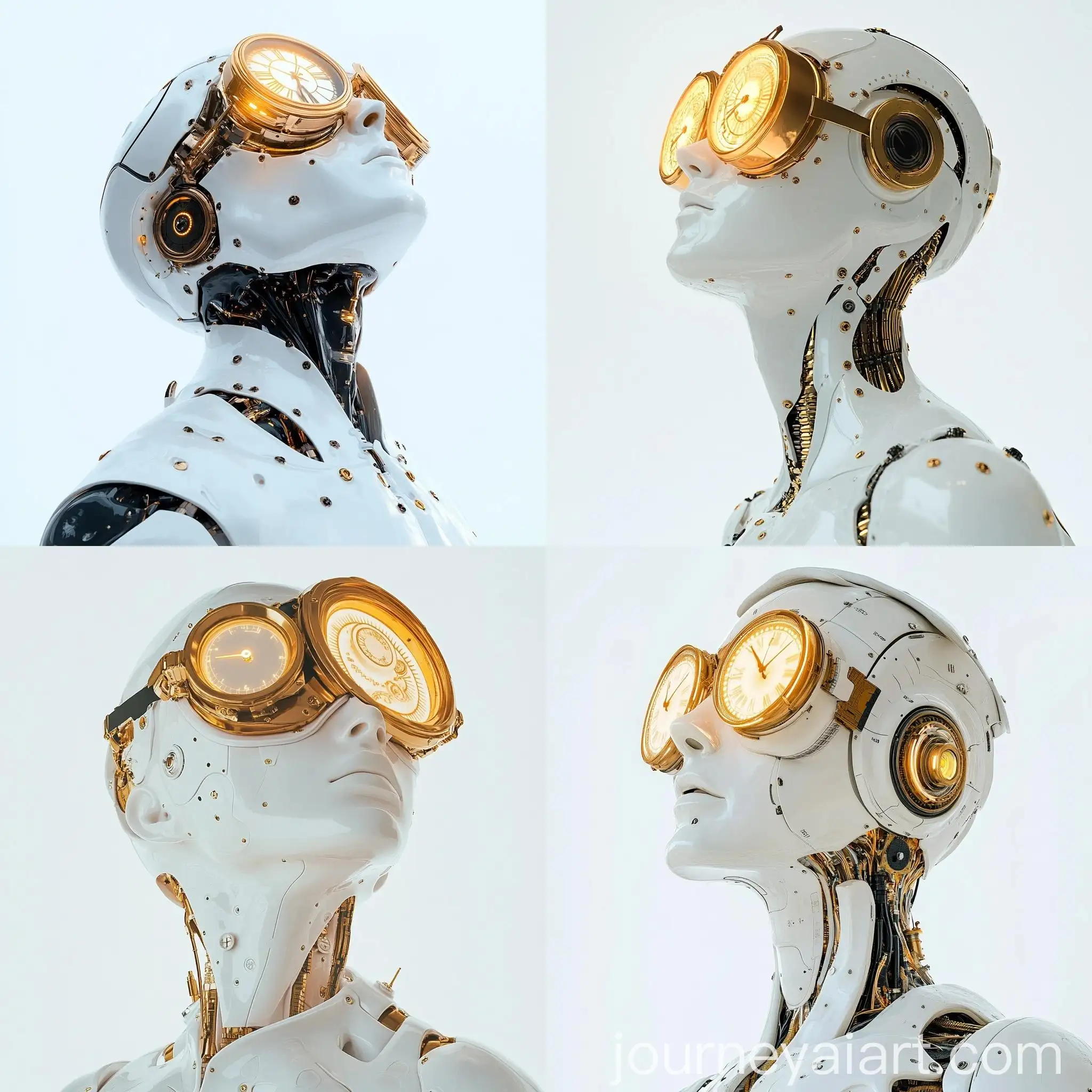 Techno-Renaissance-Sculpture-Robot-Male-in-Golden-Face-Mask-and-Goggles