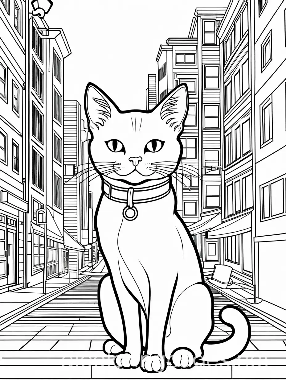 Neko-Detective-Solving-Mysteries-in-a-Noir-City-Coloring-Page