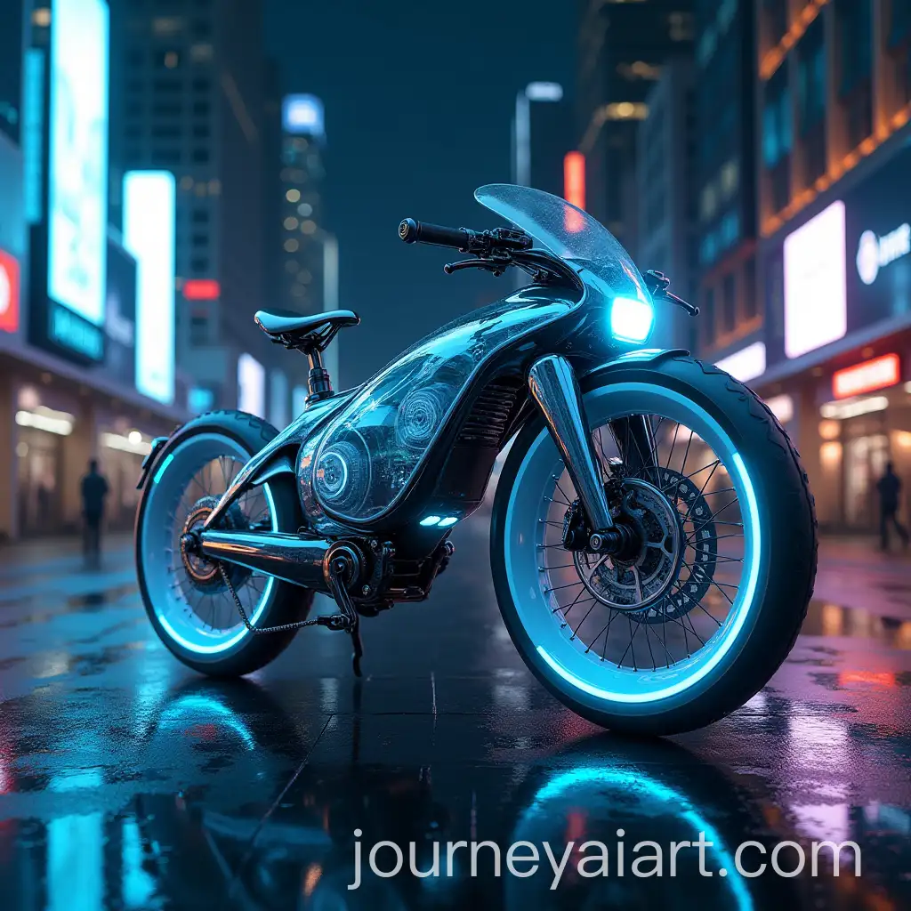 Futuristic-Bicycle-in-NeonLit-Cyberpunk-Cityscape