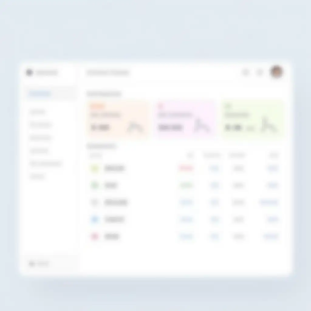 A single-page admin dashboard for a crypto aggregator bot, using a left drawer menu labeled 'Dashboard, Collectors, Aggregators, Signals, Trades, Liquidations', and a top bar with the title 'Crypto Data Admin'. The main content area has several colored cards showing stats: ‘Recent Trades’, ‘Recent Liquidations’, ‘Active Collectors’, each with small numbers or line charts. Material-UI design style, pastel color scheme, minimal, professional. Render as a modern web UI mockup with a 16:9 ratio.