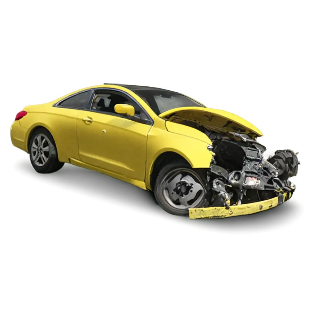 Crashed-Yellow-Car-PNG-with-No-Wheels-HighQuality-Transparent-Image-for-Creative-Use