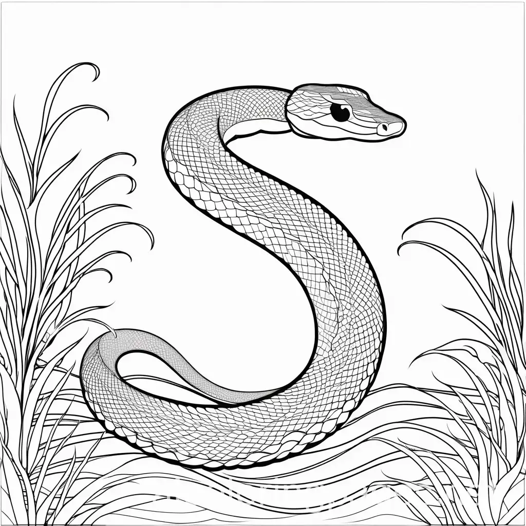 Bold-and-Easy-Swimming-Sea-Snake-Coloring-Page