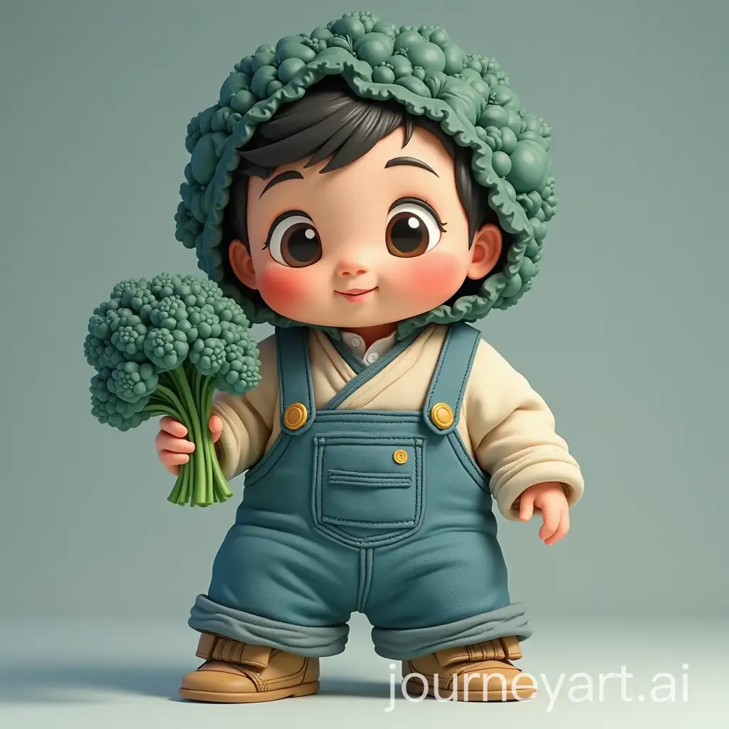 Blue-Kale-Baby-Qing-Yao-Wa-Wa-in-a-Lush-Garden-Setting