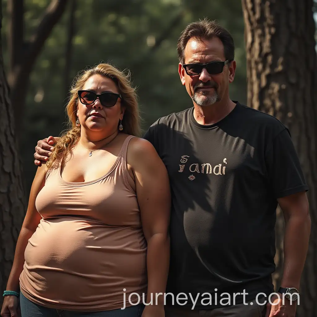 Overweight-Woman-and-Scary-Man-in-Sunglasses-in-a-Bold-Standoff