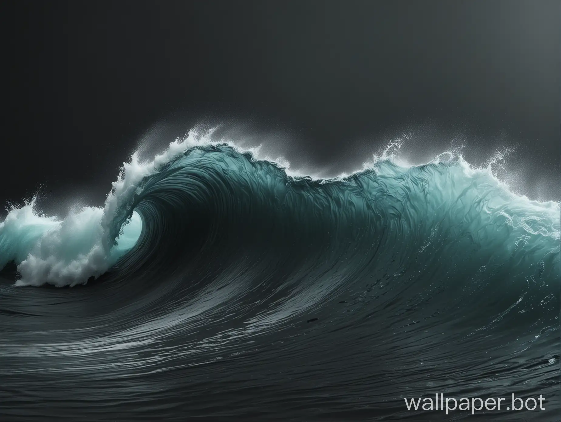 Abstract-Dark-Gray-Wave-Wallpaper-with-Subtle-Cyan-Tint