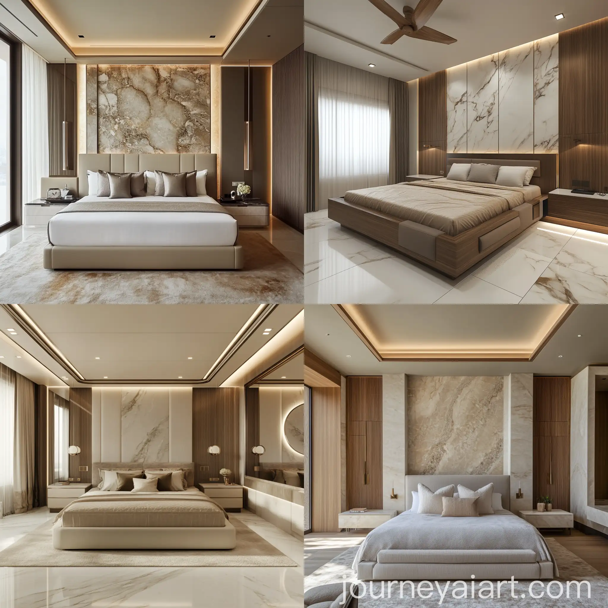 Modern-Master-Bedroom-Suite-with-Marble-Veneer-in-Beige-Tones
