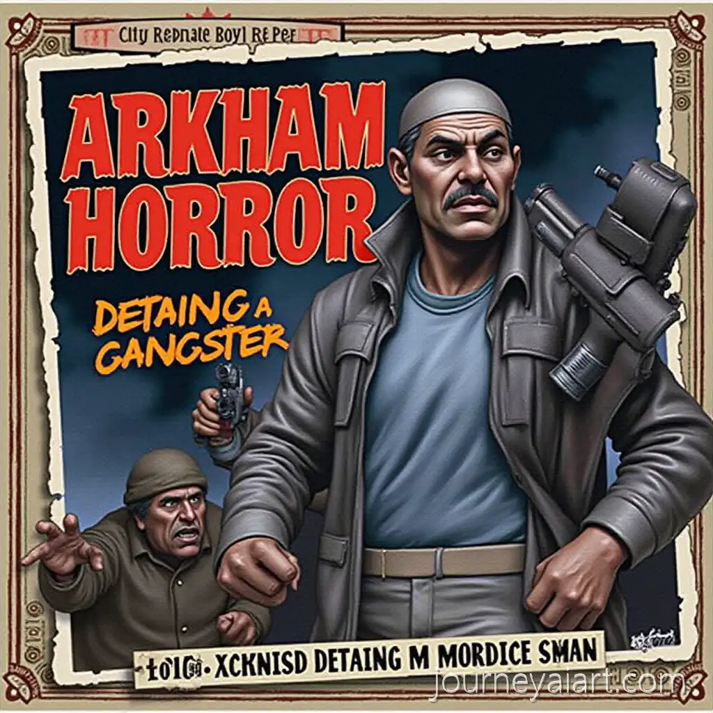 Police-Detaining-Dangerous-Gangster-in-Dark-Arkham-Horror-Setting