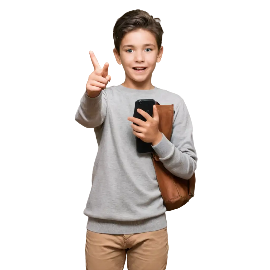 HighQuality-PNG-Image-of-a-Boy-Holding-a-Cell-Phone-Enhance-Visual-Appeal-and-Detail-Clarity