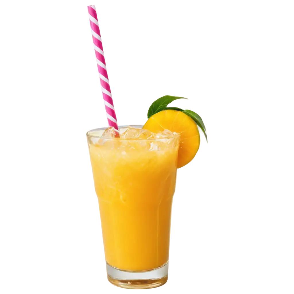 mango passion frout lemonade in glass with ice