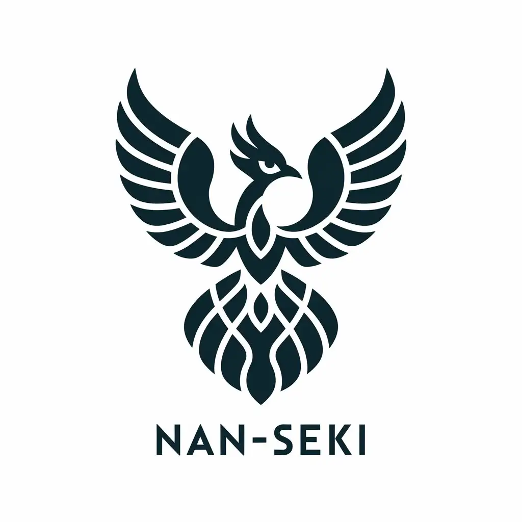 a vector logo design,with the text "nan-seki", main symbol:bird, mythical bird,Moderate,clear background