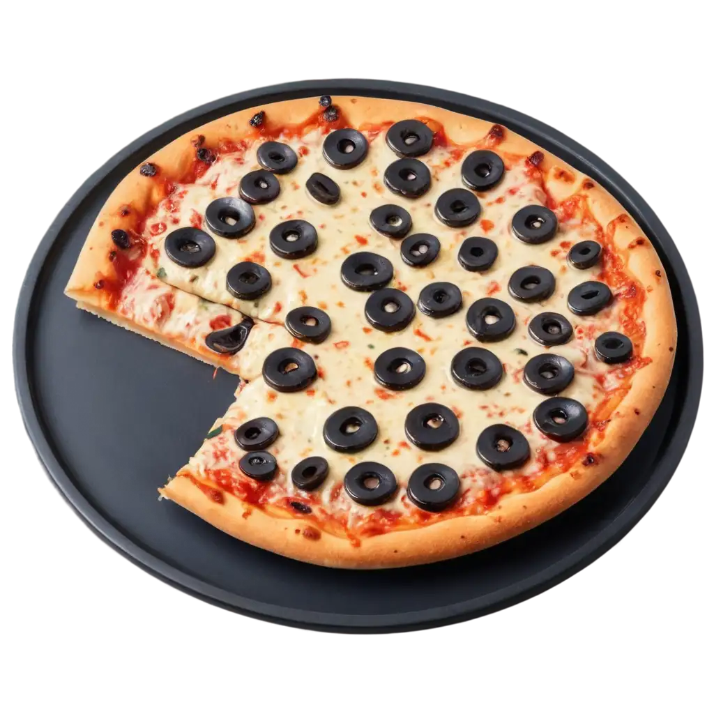 Delicious-Circle-Margherita-Pizza-PNG-Image-with-Toppings-on-a-Black-Plate