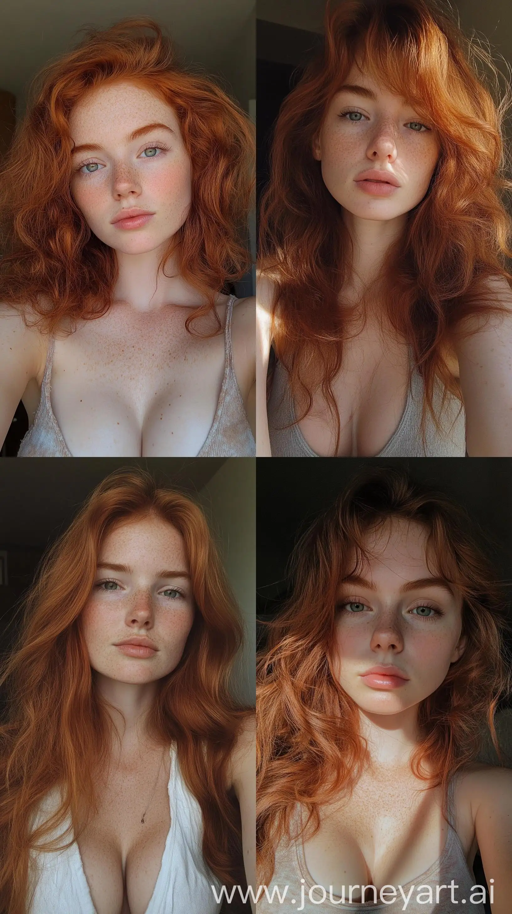 Natural-Redhead-Girl-with-Wavy-Hair-No-Makeup-Selfie