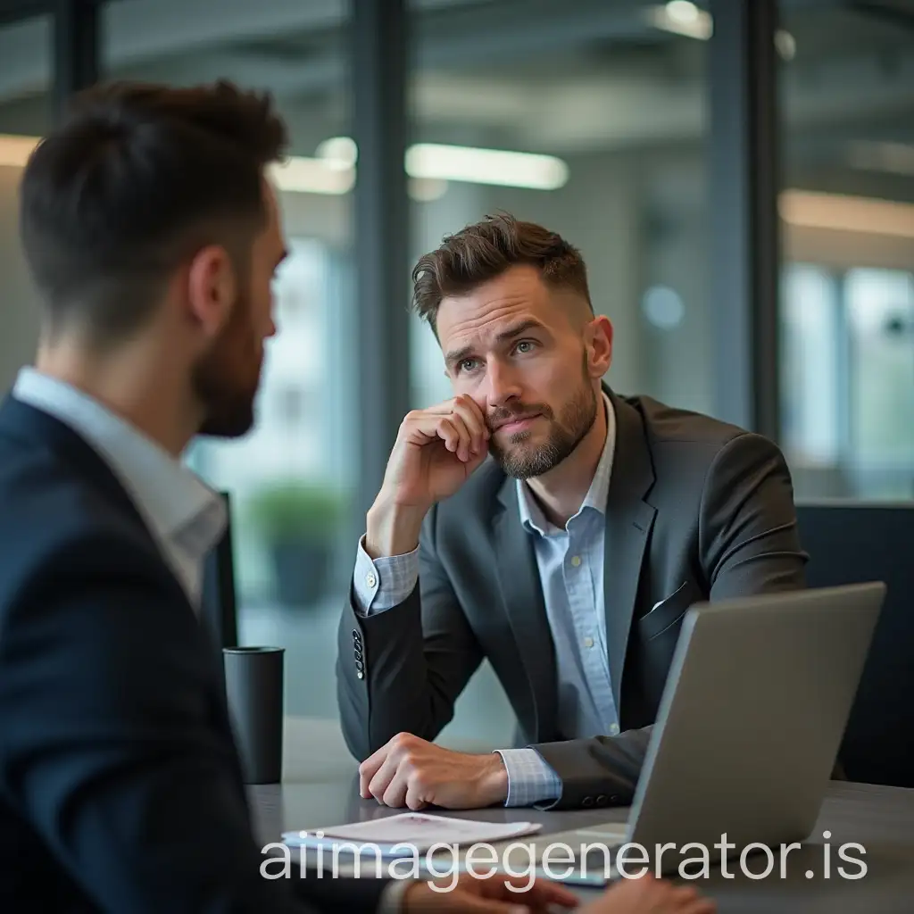 Confused-Man-at-Work-Engaged-in-Conversation-with-a-Colleague