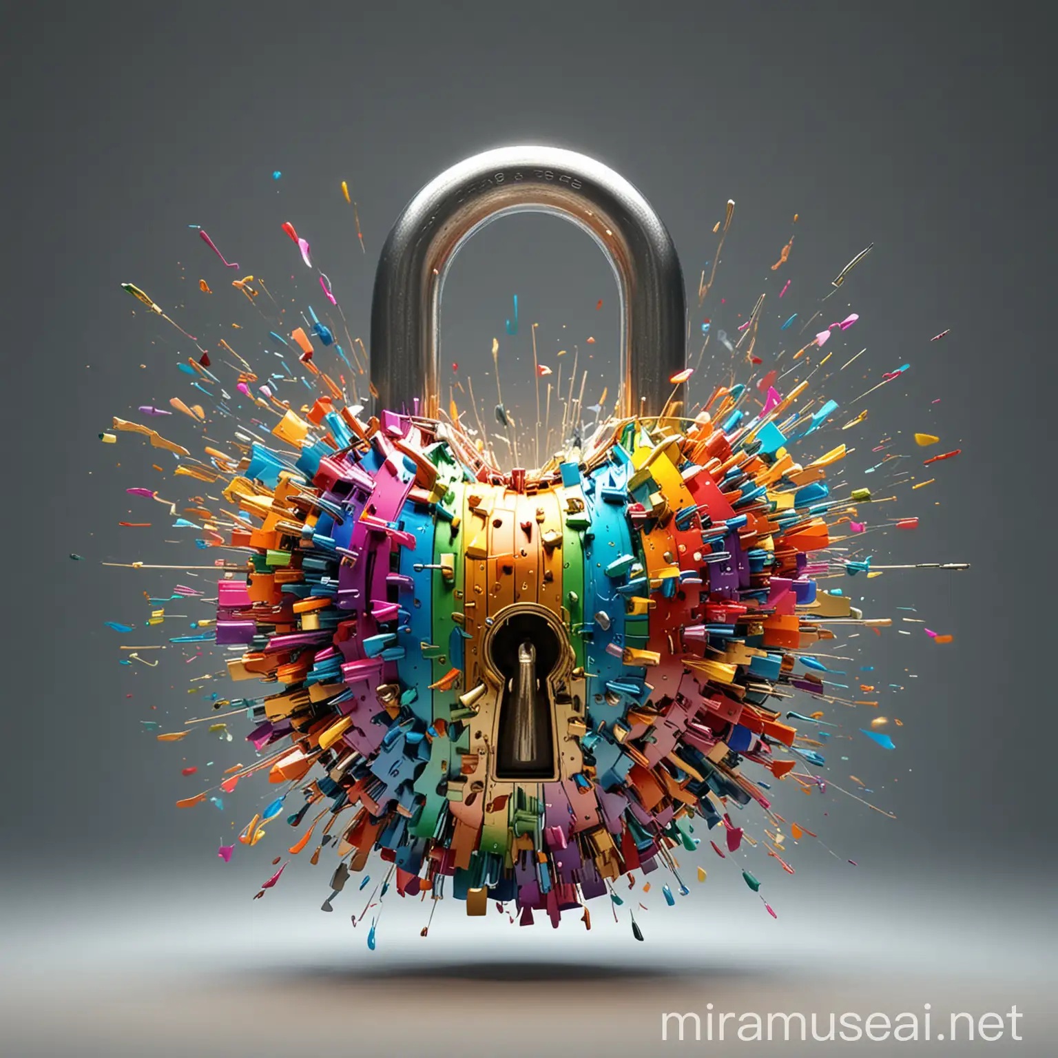 Innovative Padlock Design with Bursting Colors