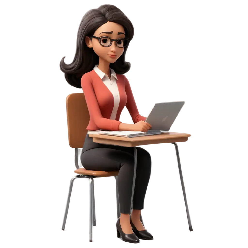 PNG-Image-of-an-Animated-Teacher-Deep-in-Thought-at-a-Desk