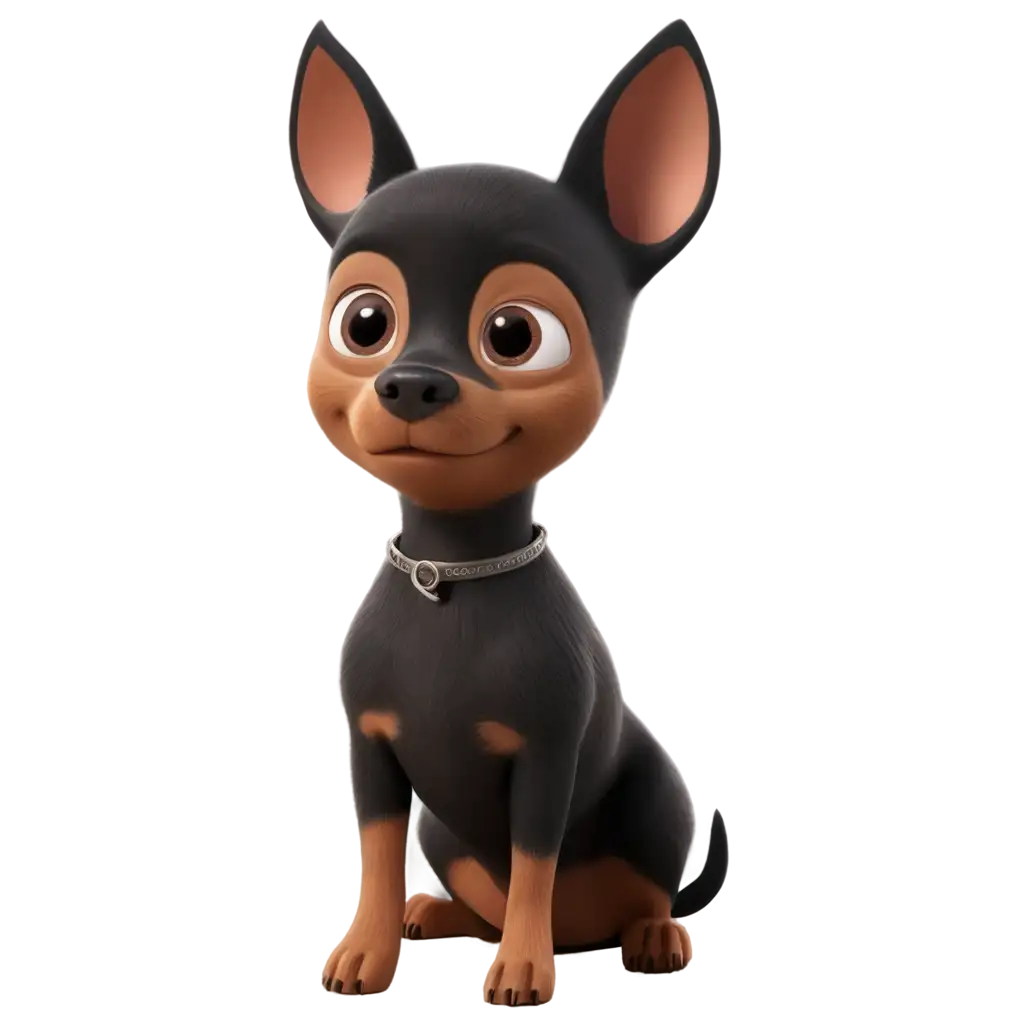 Pixar-Black-Mini-Pinscher-PNG-Image-Realistic-Digital-Art-of-a-Miniature-Pinscher-Dog