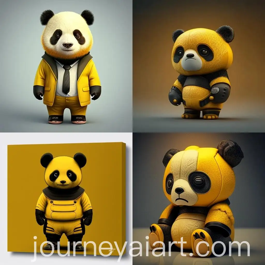 Yellow-Panda-Mascot-Illustration