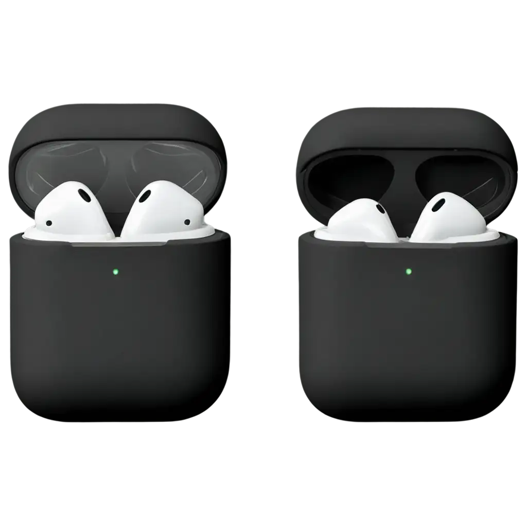 airpods black in color and with shadow