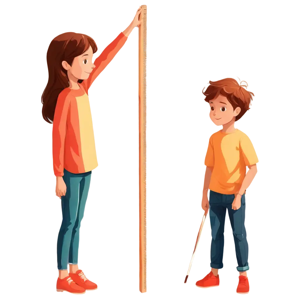 Children-Measuring-Height-Cartoon-Illustration-PNG-HighQuality-Image-for-Various-Uses