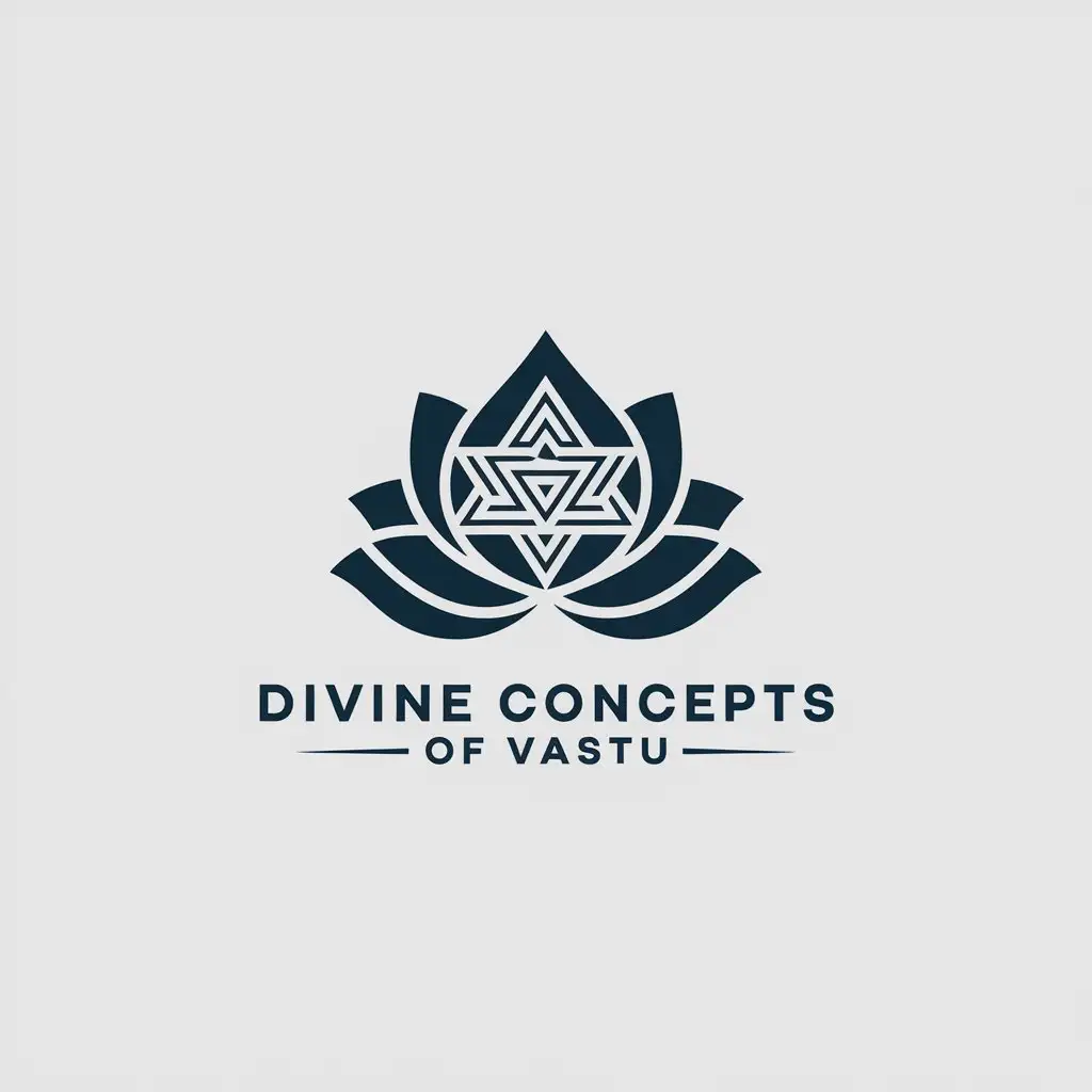 LOGO Design for Divine Concepts of Vastu Minimalistic Lotus with Sriyantra Symbol