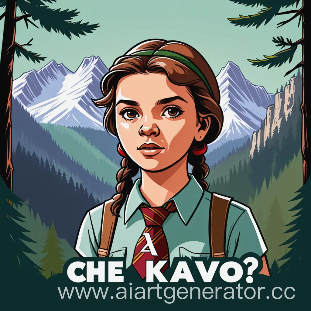 Girl-in-Pioneer-Attire-with-Mountain-and-Forest-Background