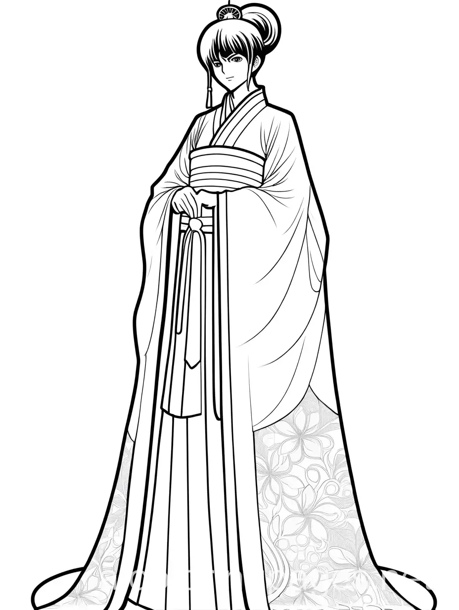 Shinpachi-Shimura-from-Gintama-Dressed-as-a-Princess-Black-and-White-Coloring-Page