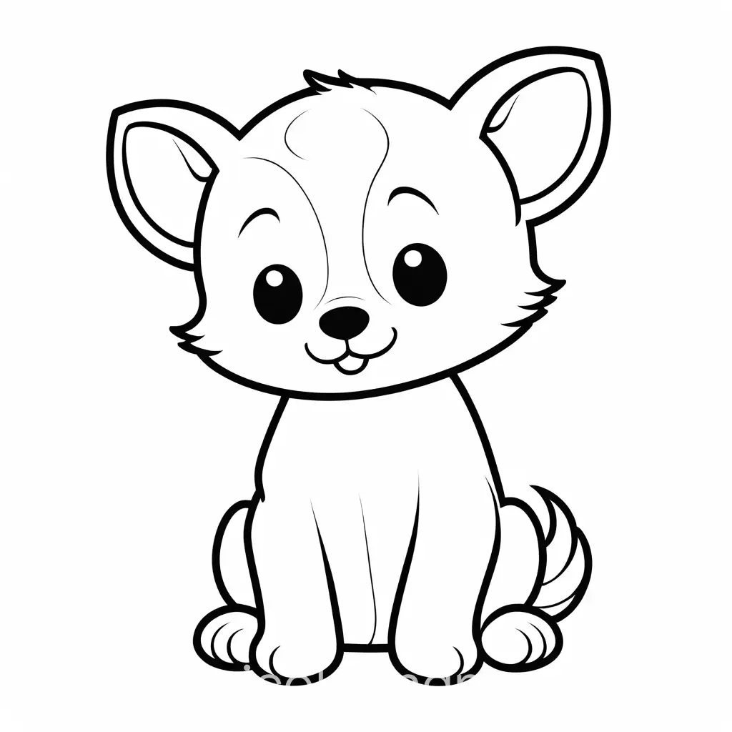 Happy-Baby-Animal-Coloring-Page-Black-and-White-for-Kids