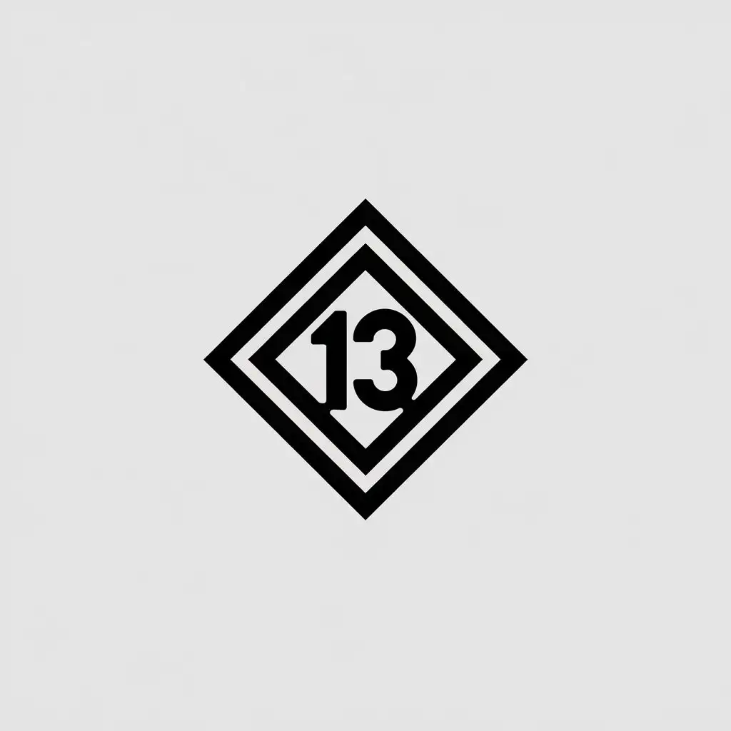 LOGO-Design-for-13-Fitness-Minimalist-Rhombus-and-Number-13-for-Sports-Industry