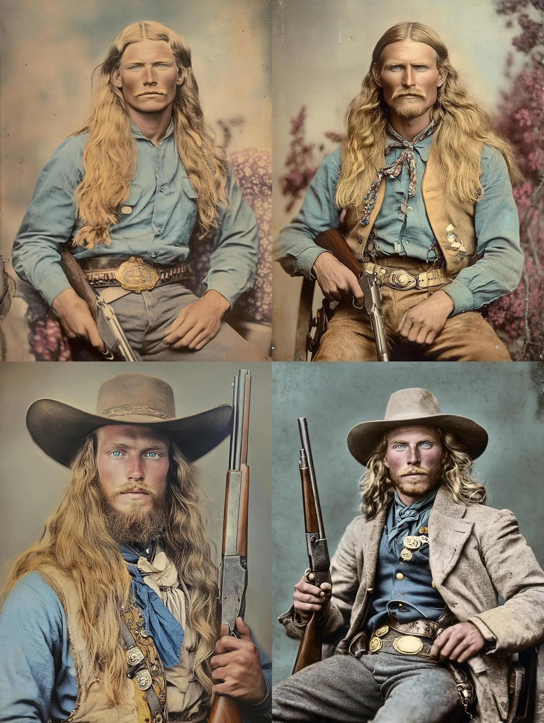 1860-Old-Photo-of-a-Northern-Cowboy-with-Blond-Hair-and-Rifle