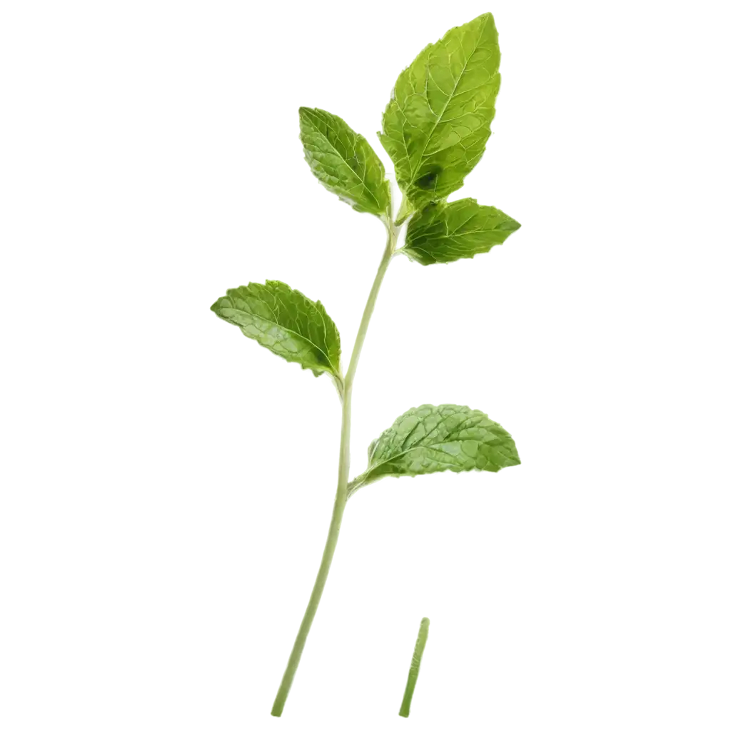 mint stalk, white background