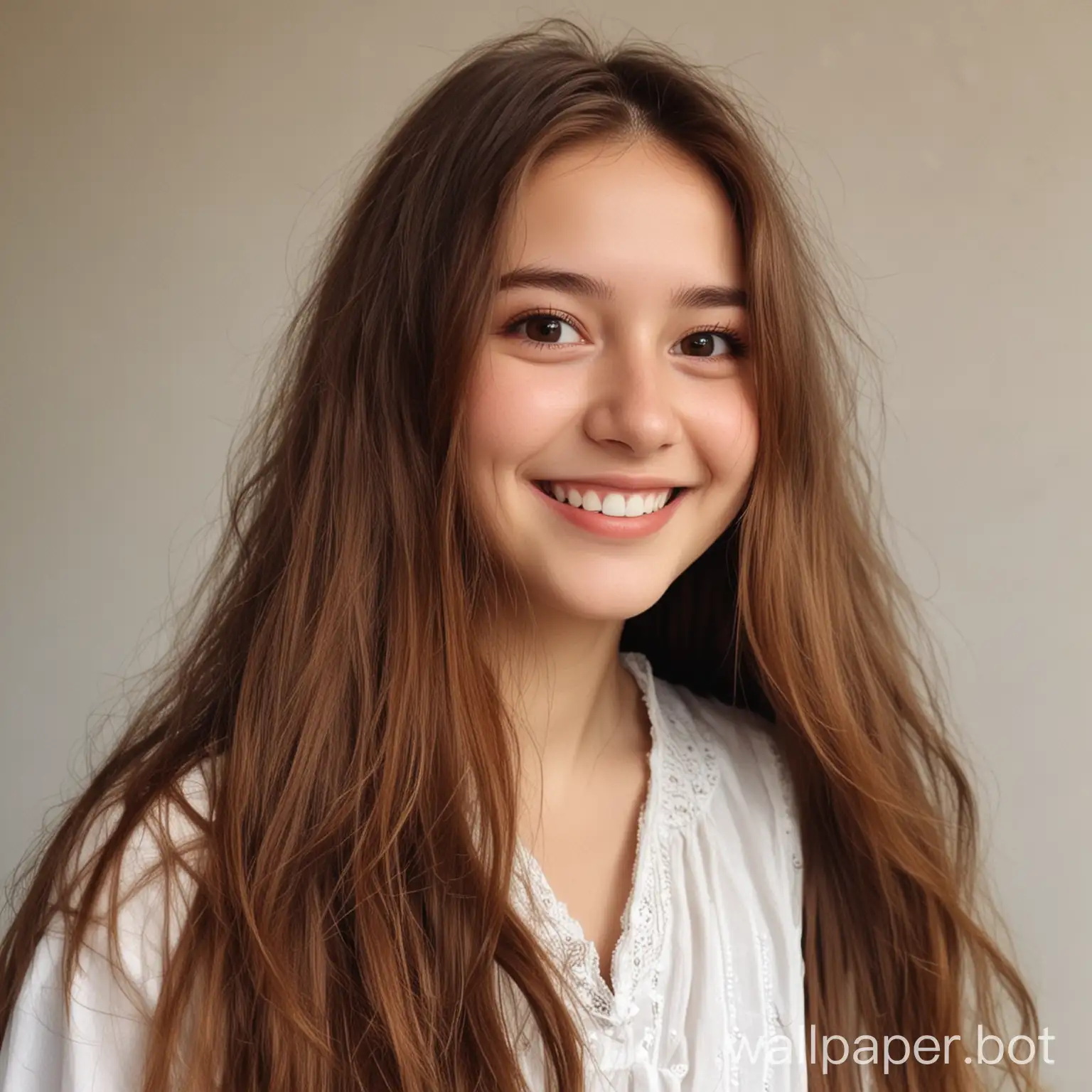 Happy-Girl-in-Long-Gown-with-Brown-Hair