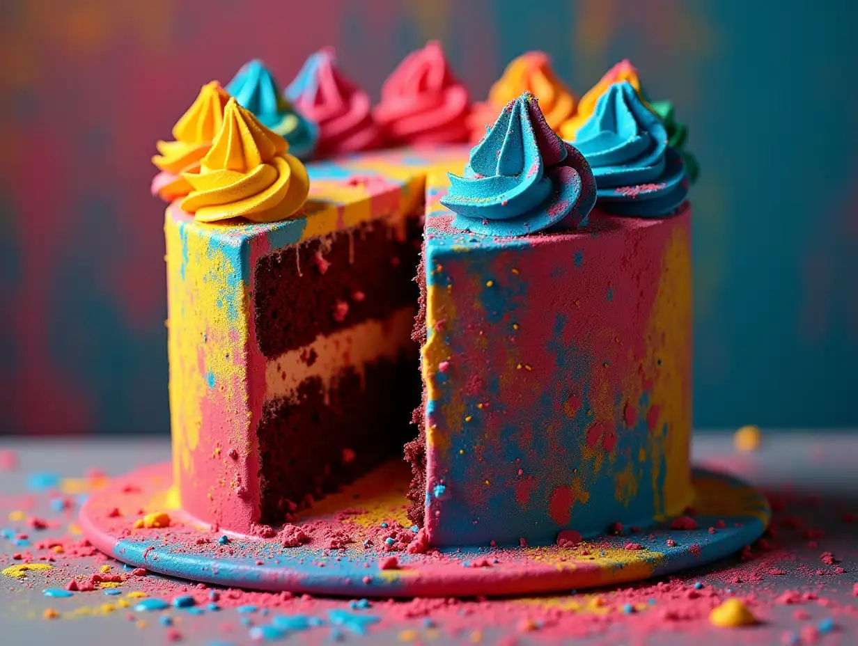 Chrych-Making-a-Repulsive-Cake-with-Bright-Food-Coloring