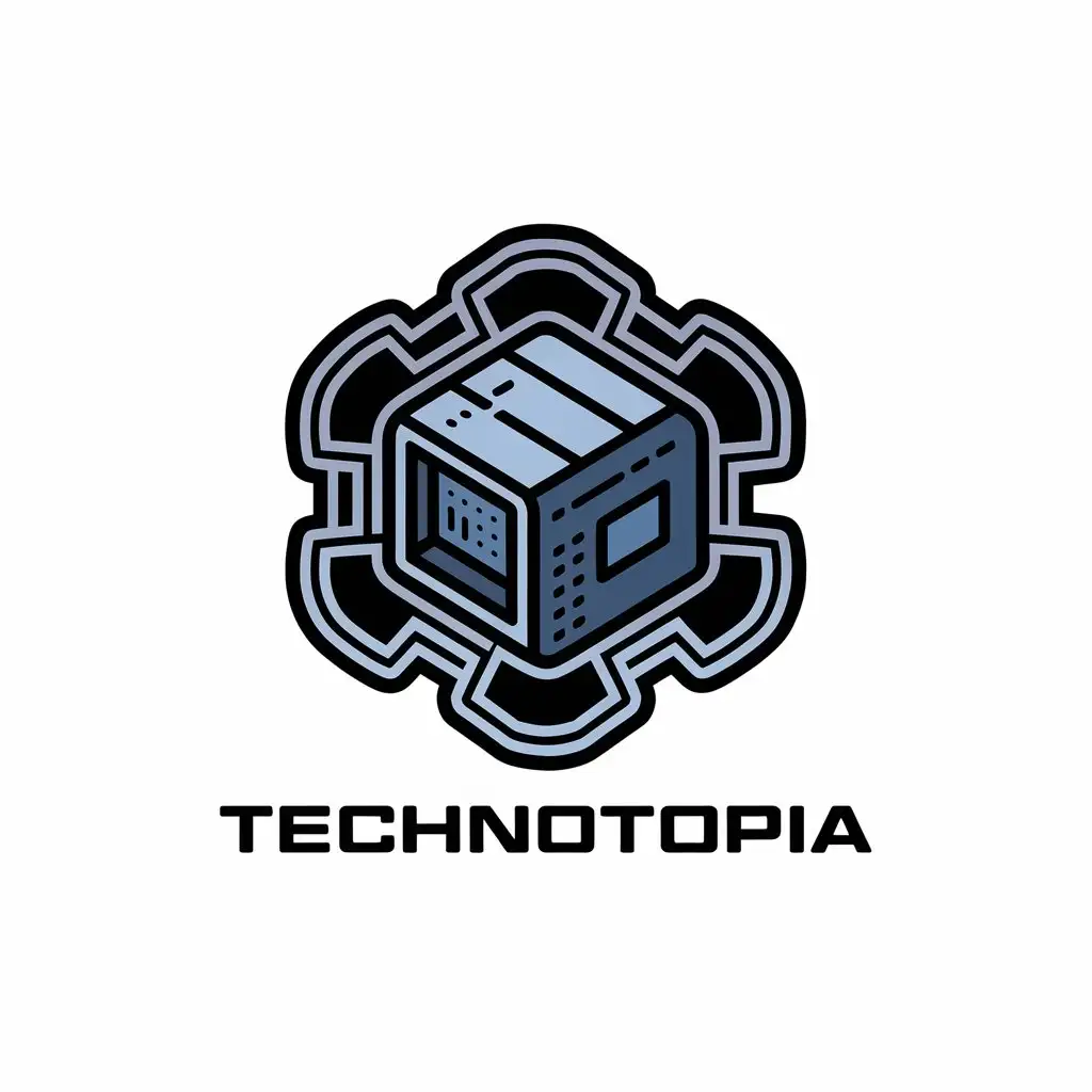 a vector logo design,with the text "Technotopia", main symbol:Game Computer,Moderate,be used in Technology industry,clear background