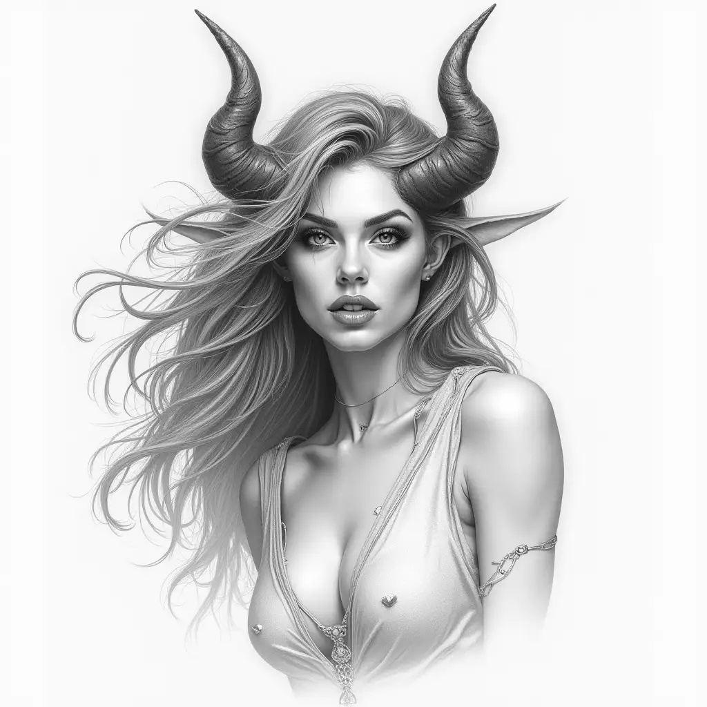 Powerful-and-Breathtaking-Demoness-in-Detailed-Pencil-Sketch-Art