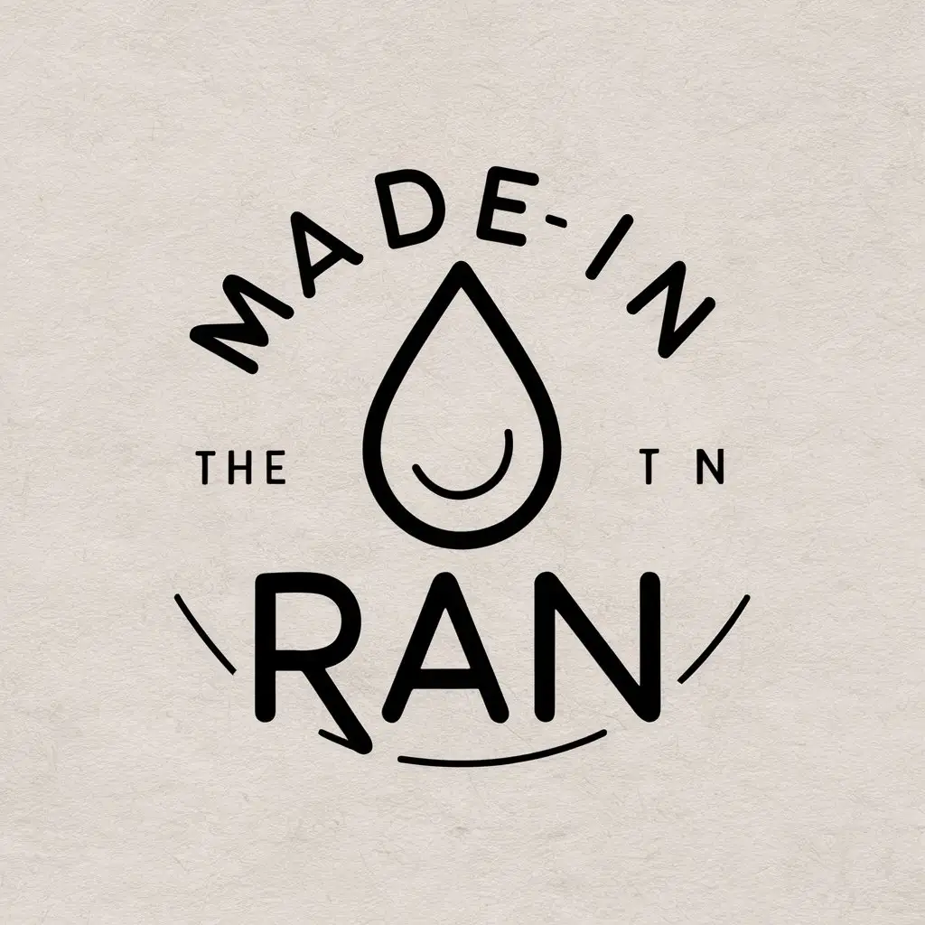 a vector logo design,with the text "MadeInRain", main symbol:raindrop,Moderate,be used in Retail industry,clear background