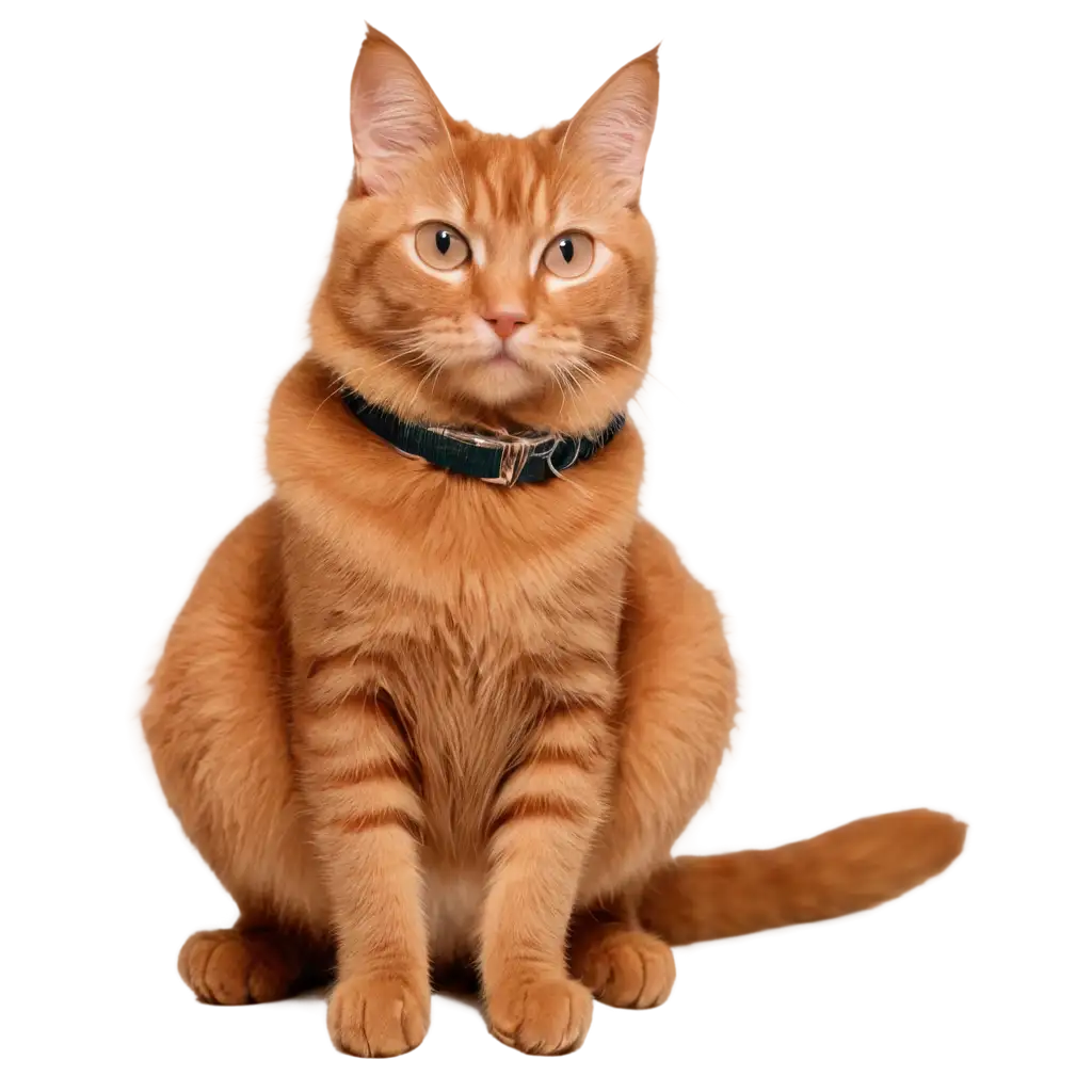 Orange cat wearing a collar