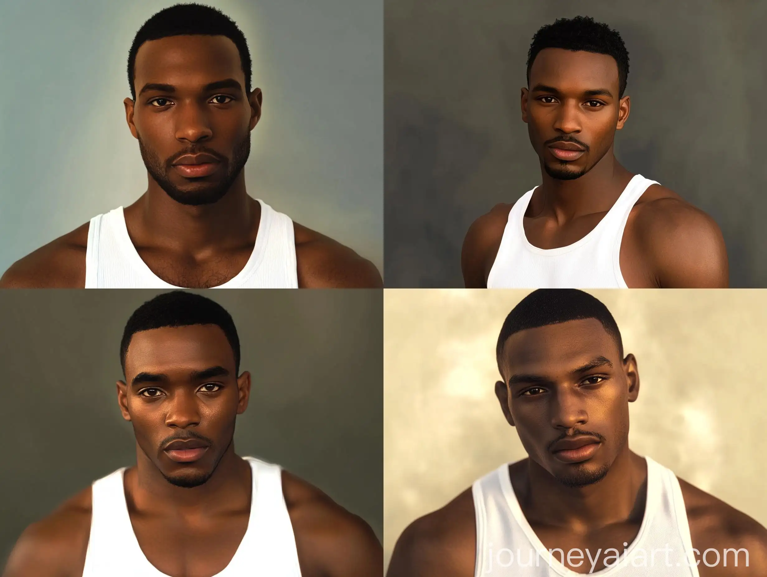 Portrait-of-a-Black-Man-in-White-Tank-Top-Photorealistic-CloseUp