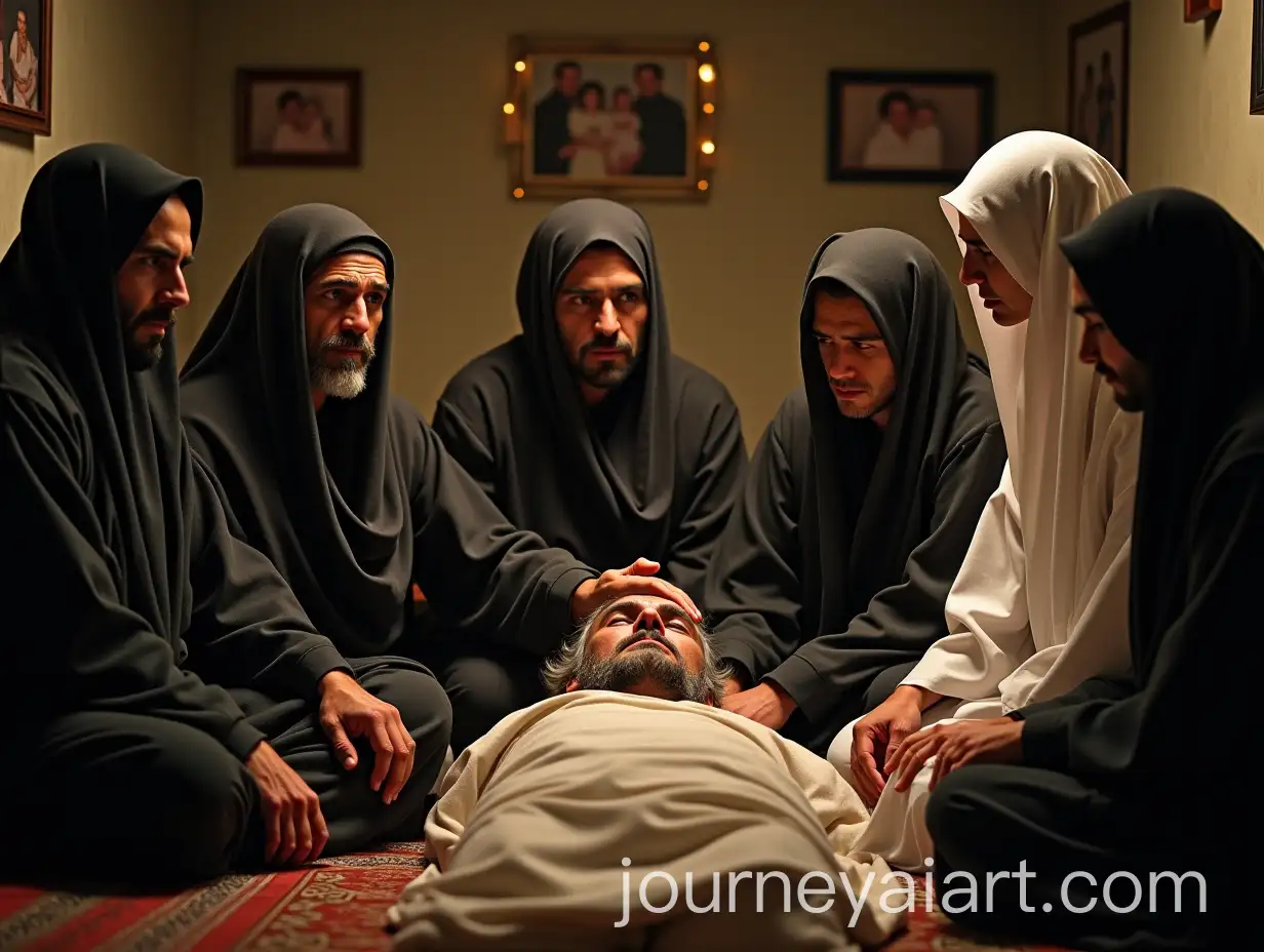 Emotional-Gathering-Around-a-Deceased-Loved-One-in-Ancient-Mecca