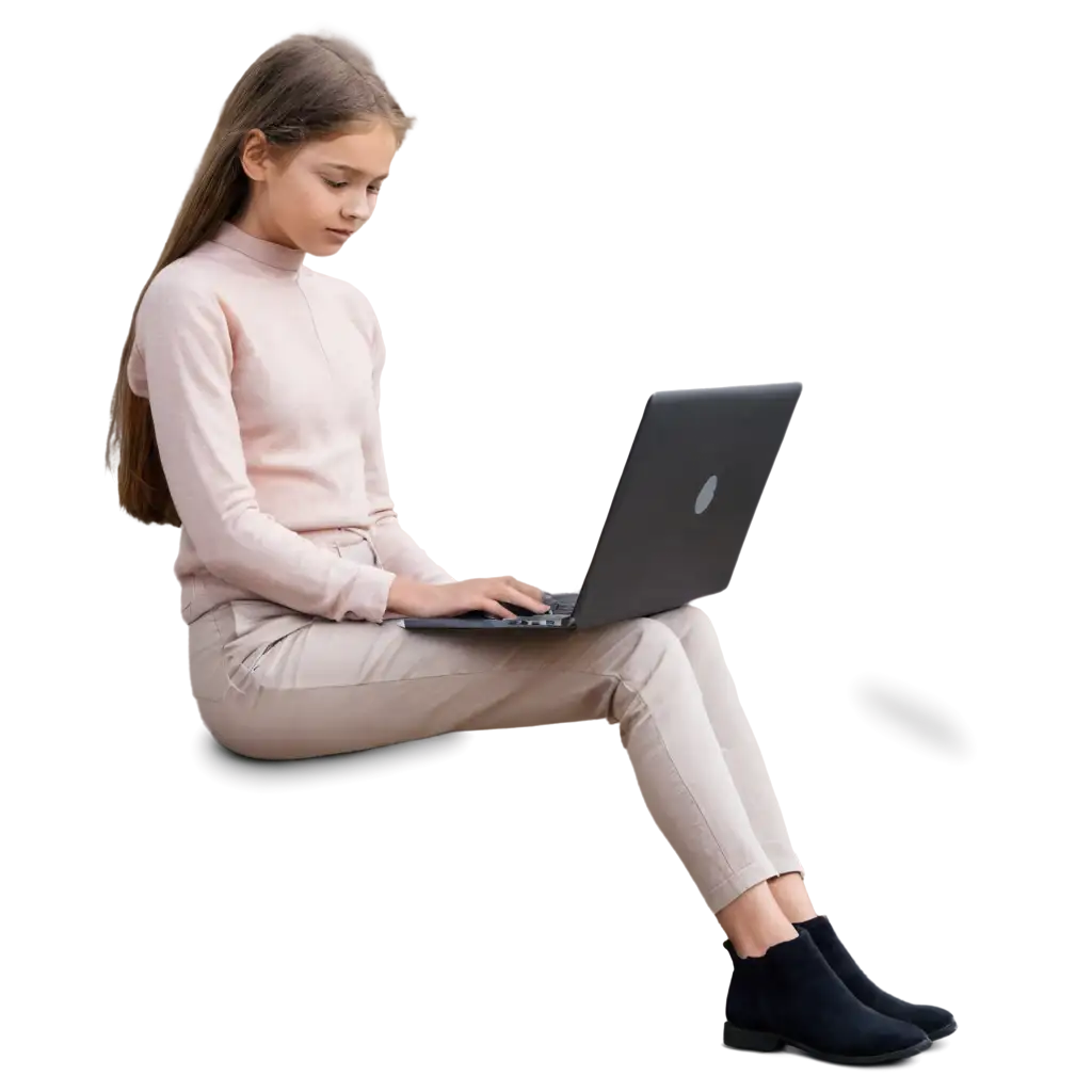 Girl-with-Laptop-Learning-Code-HighQuality-PNG-Image-for-Educational-Use