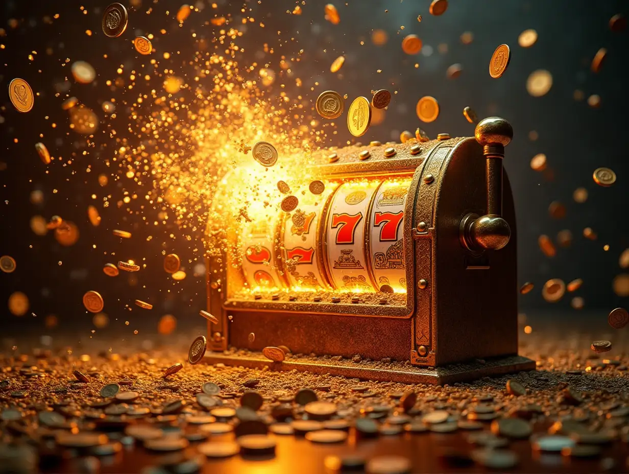 Poor-Man-Overwhelmed-by-Flood-of-Gold-Coins-from-Exploded-Slot-Machine