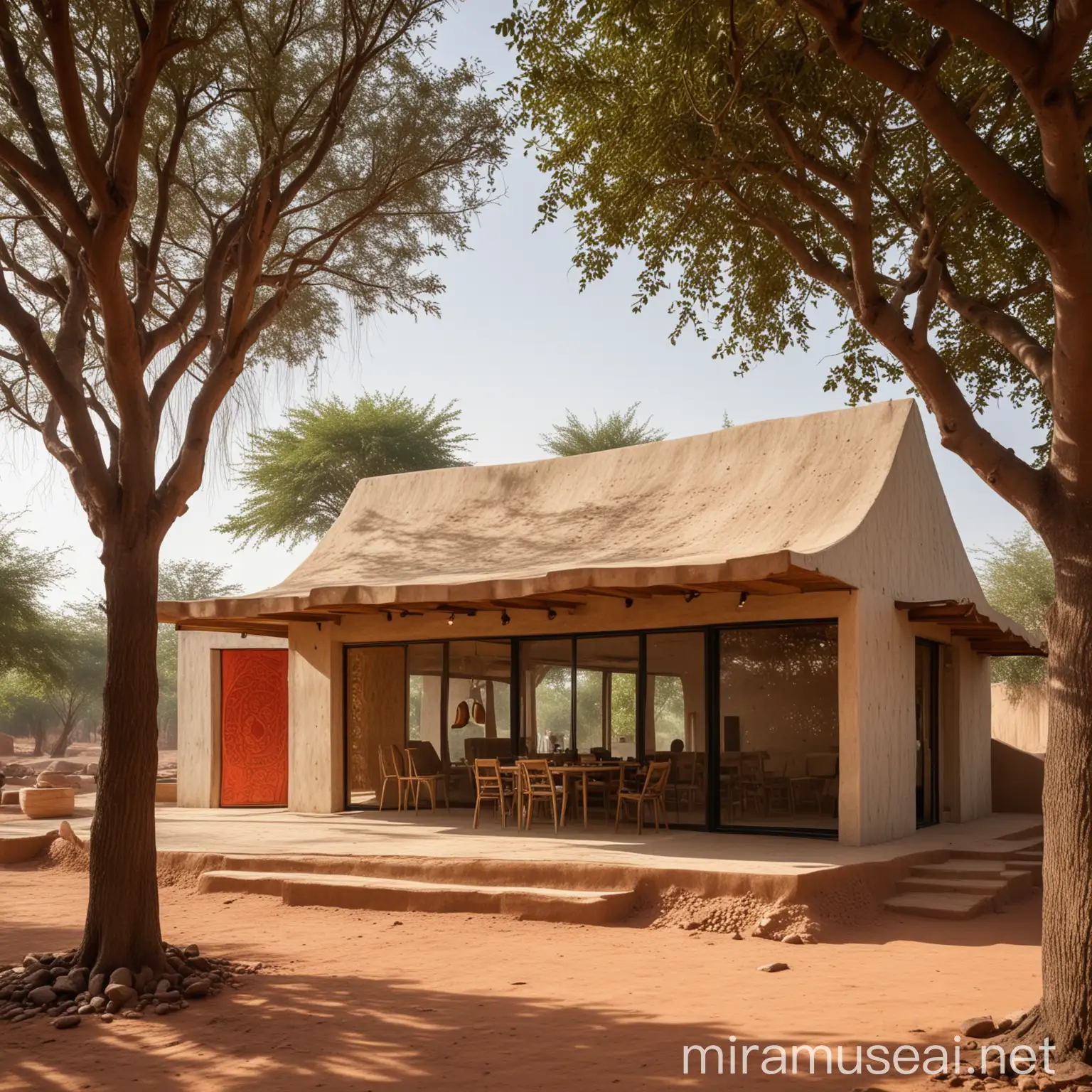 Sustainable West African Coffee Shop Pavilion by Niger River