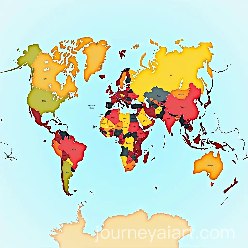 High-Resolution-Realistic-World-Map-with-Precise-Flat-Design